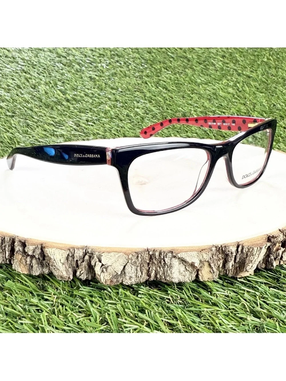 Dolce Gabbana Black Red Polka Dot Eyeglass Frames DG3199 2871 53-17-140